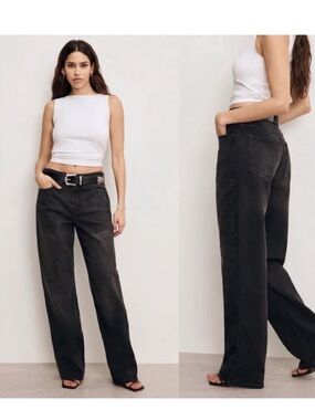 Good American Good 90s Mid-Rise Baggy in Black Size 16 / 32” Inseam New